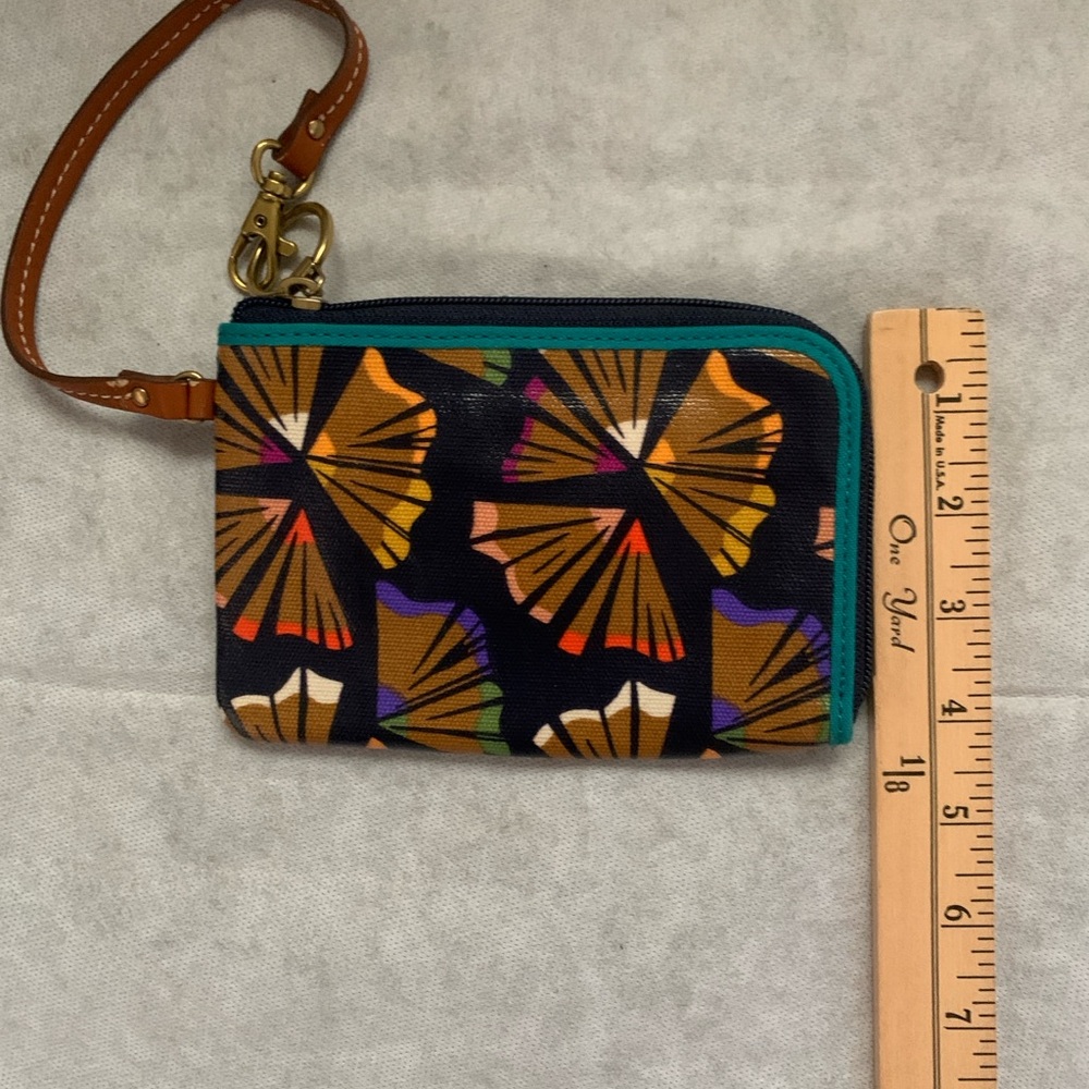 Fossil Keyper Canvas Pencil Shaving Ginkgo Print Zip Wristlet Wallet - Picture 7 of 10